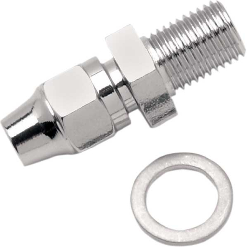 Drag Specialties - Drag Specialties Universal Chrome Male Straight Master Cylinder/ Caliper Fitting - 3/8in.-24 - 342
