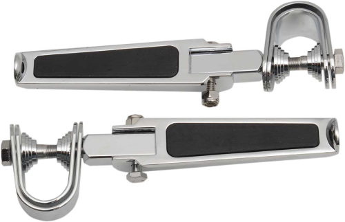 Drag Specialties - Drag Specialties Foot Pegs with Rubber Inlay - U-Clamp (fits 1in.-1 1/4in. Tube) - 17-6452BXLB1