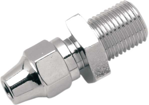 Drag Specialties - Drag Specialties Universal Chrome Male Straight Master Cylinder/Single Fitting - 7/16in.-24 - 343