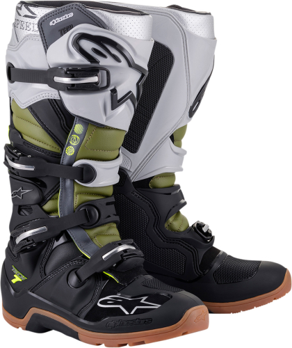 Alpinestars - Alpinestars Tech 7 Enduro Boots - 2012114-1916-10 - Black/Silver/Military Green - 10