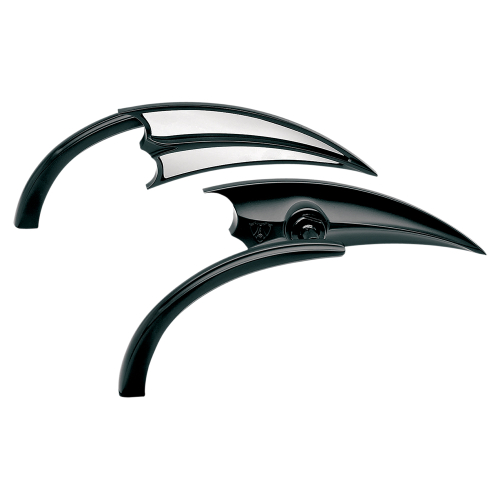 Arlen Ness - Arlen Ness Micro Die-Cast Scoop Mirror - Left - Black - 13-028