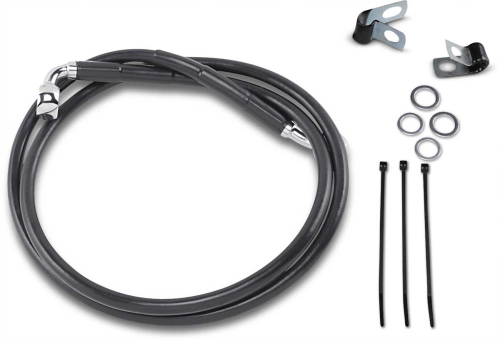 Drag Specialties - Drag Specialties Standard Length Front Stainless Steel Brake Line Kit - Black Vinyl - 640113-BLK