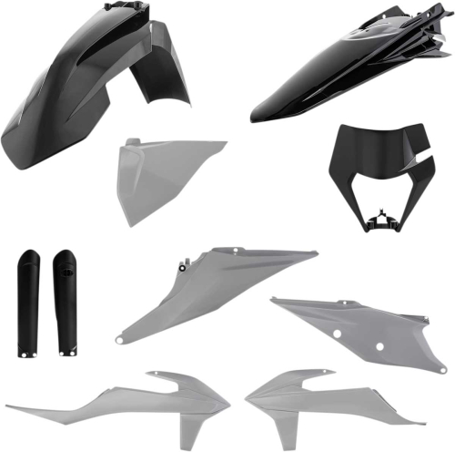 Acerbis - Acerbis Plastic Kit - Gray/Black - 2791541001