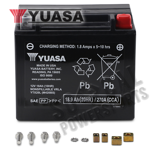 Yuasa - Yuasa Factory Activated Maintenance Free Battery - YTX20L - YUAM420BS