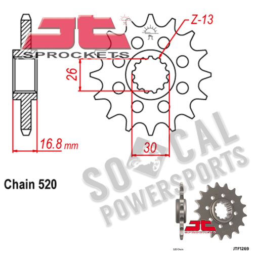 JT Sprockets - JT Sprockets Steel Front Sprocket - 15T - JTF1269.15