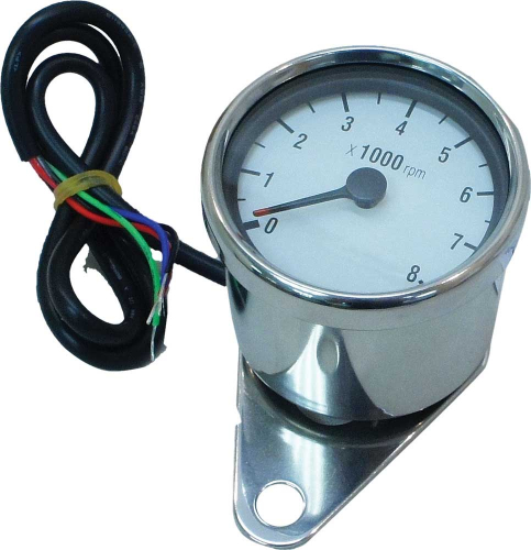 HardDrive - HardDrive Mini 8000rpm Tachometer - White Face - 21-6910W