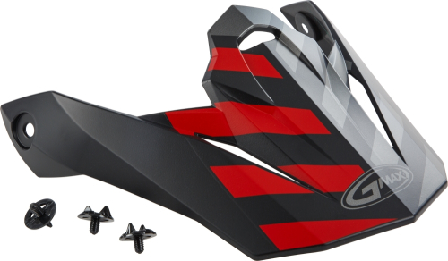 G-Max - G-Max Visor with Screws for MX-86 Fame Helmets - Matte Black/Red/Silver - G086069