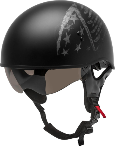 G-Max - G-Max HH-65 Naked Bravery Helmet - H1656503 - Matte Black/Gray - X-Small