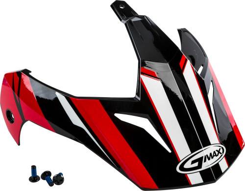 G-Max - G-Max Visor with Screws for GM-11/S Helmets - Vertical Black/Red - G011081