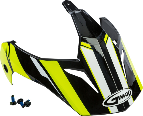G-Max - G-Max Visor with Screws for GM-11/S Helmets - Vertical Matte Black/Hi-Vis Yellow - G011084