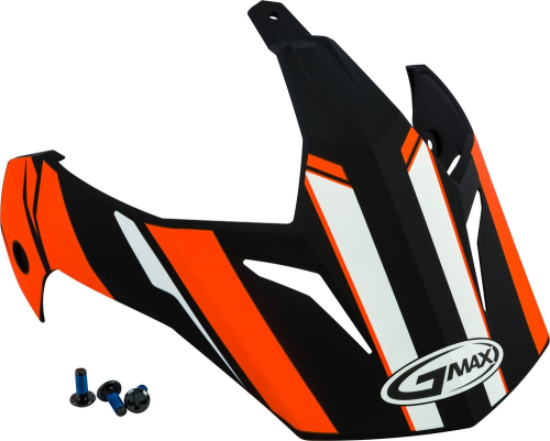 G-Max - G-Max Visor with Screws for GM-11/S Helmets - Vertical Matte Black/Hi-Vis Orange - G011085