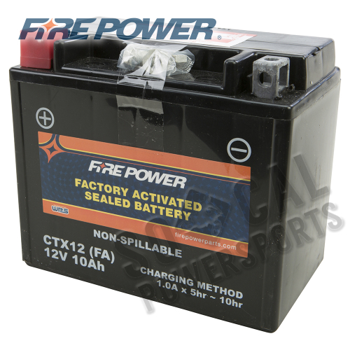 Fire Power - Fire Power Factory Activated Maintenance Free Sealed Battery - CTX12-BS(FA)