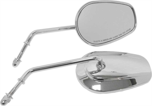 HardDrive - HardDrive OEM Style Tapered Mirrors with Long Stem - Chrome - 18-500