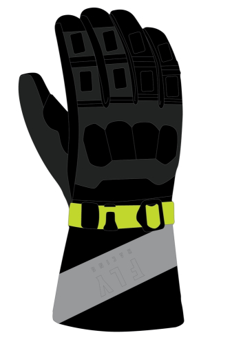 Fly Racing - Fly Racing Glacier Gloves - 363-3941L - Black/Gray/Hi-Vis - Large