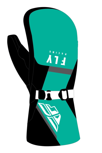 Fly Racing - Fly Racing Cascade Mittens - 363-39322X - Black/Mint - 2XL