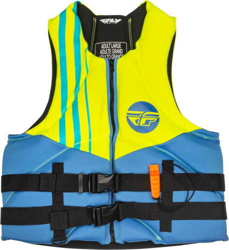 Fly Racing - Fly Racing Neoprene Flotation Vest - 221-30401M - Blue/Hi-Vis/Teal - Medium
