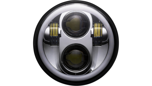 Custom Dynamics - Custom Dynamics ProGlow 5.75in. LED Headlamp with Color Changing Halo - Chrome - PG-575-C