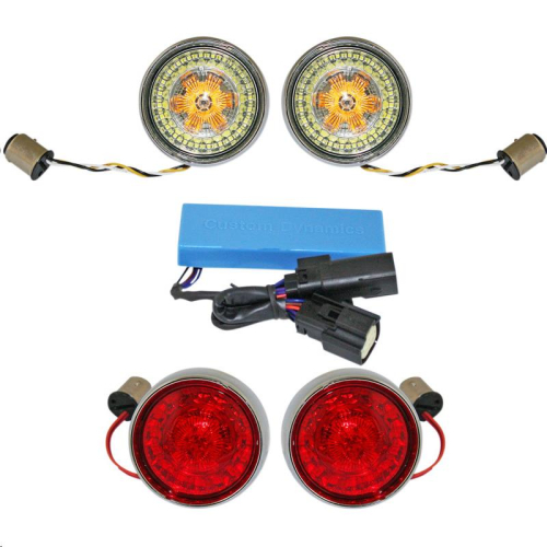 Custom Dynamics - Custom Dynamics Probeam Bullet Bezel Turn Signal Conversion Kit - Chrome - PS-SS-BB-C