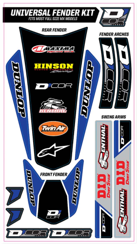 DCOR - DCOR Universal Fender Trim Decals - Full Size - Blue - 15-50-100