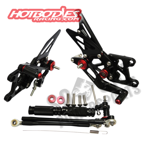 Hotbodies Racing - Hotbodies Racing Fully Adjustable Rearset - Black - 40901-2500