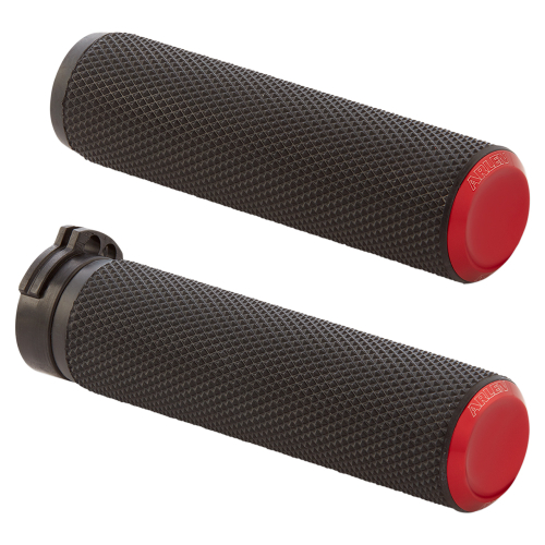 Arlen Ness - Arlen Ness Fusion Series Grips - Knurled - Red Anodized - 07-336