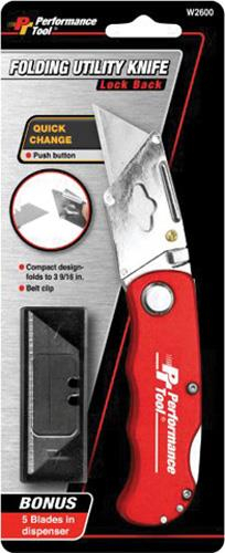 Performance Tools - Performance Tools Folding LB Utility Knife - Red - W2600