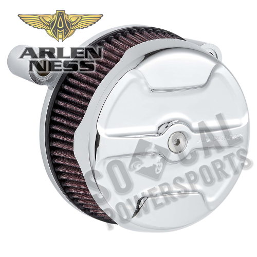 Arlen Ness - Arlen Ness Big Sucker Stage I Air Filter Kit - Chrome Knuckle - Red Filter - 18-755