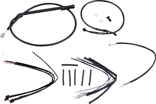 Burly Brand - Burly Brand Black Vinyl Handlebar Cable & Brake Line Kit for Jail Bars - 12in. - B30-1252