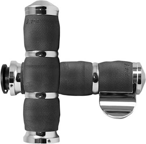 Avon Grips - Avon Grips Air Cushion Heated Grips with Throttle Boss - 3 Ring - Chrome - IN-TO-AIR-90C-B