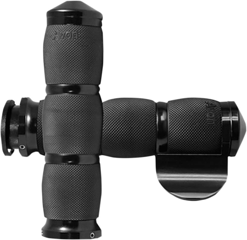 Avon Grips - Avon Grips Air Cushion Heated Grips with Throttle Boss -  3 Ring - Black Anodized - IN-TO-AIR-90A-B