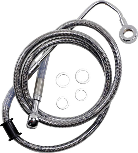 Drag Specialties - Drag Specialties Extended Stainless Steel Front Brake Line Kit - Clear Coated - 43 3/4in. - 1741-5758