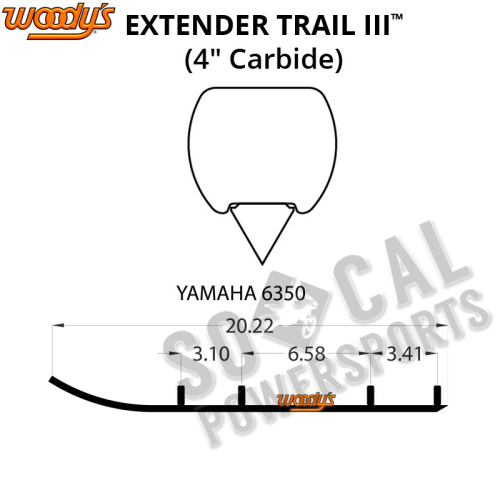 Woodys - Woodys Extender Trail III Flat-Top Carbide Runners - EYV3-6350