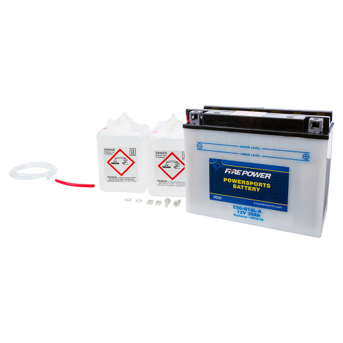 Fire Power - Fire Power Conventional 12V Heavy Duty Battery With Acid Pack - C50-N18L-A