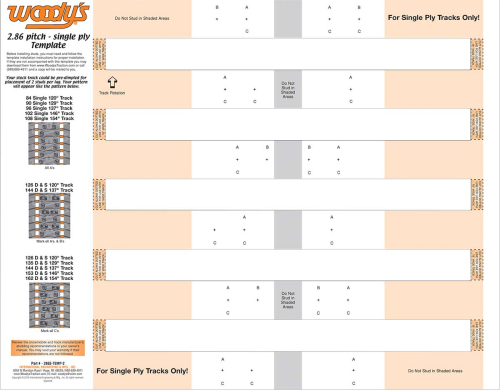 Woodys - Woodys Studding Template 2.86 Pitch - 286S-TEMP-2