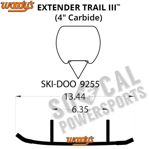 Woodys - Woodys Extender Trail III Flat-Top Carbide Runners - ESD3-9255
