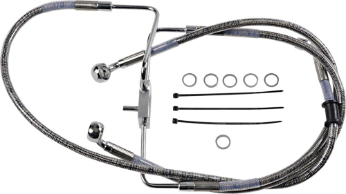 Drag Specialties - Drag Specialties Extended Stainless Steel Front Brake Line Kit - Clear Coated - 39in. - 1741-5850
