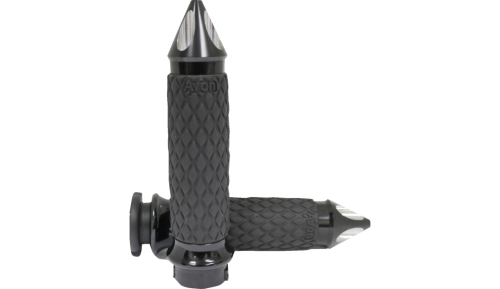 Avon Grips - Avon Grips Spike Diamond Contour Grips - Black Anodized - DIA-65-AN-SPIKE