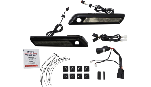 Custom Dynamics - Custom Dynamics Saddlebag Hinge Covers with LED Light - Smoke/Black - CD-SBL-BCM-SB