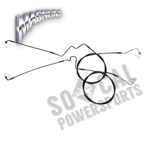 Magnum - Magnum Black Coated XR Stainless Lower Front Brakeline Kit with Black Fittings - 56in. Total Length - SBB1116-00