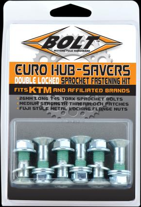 Bolt MC Hardware - Bolt MC Hardware Euro Hub-Savers Double Locked Sprocket Fastening Kit - 2008-HS.EU