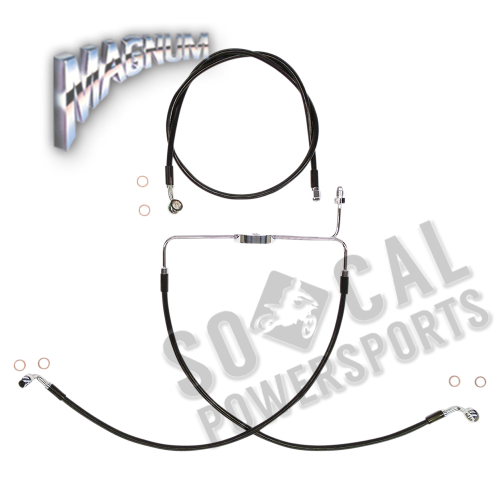 Magnum - Magnum Black Coated XR Stainless Front Brakeline Kit - 25in. Upper Brake Length - SBC1307-25