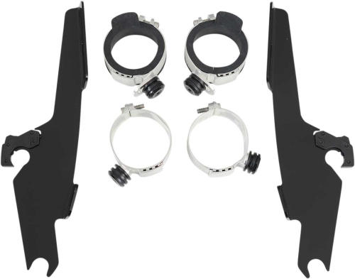 Memphis Shades - Memphis Shades Trigger-Lock Mount Kit for Fats/Slim Windshields - Black - MEB8980