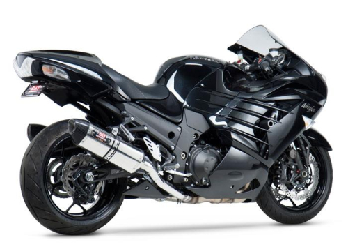 Yoshimura - Yoshimura R-77 Race Series Dual Slip-Ons - Stainless Steel Mufflers - Carbon Fiber End Caps - 1414020520