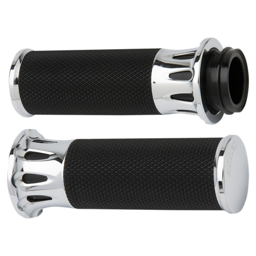 Arlen Ness - Arlen Ness Fusion Series Grips - Deep Cut - Chrome - 07-318
