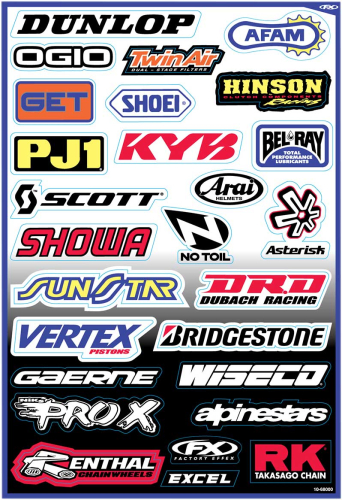 Factory Effex - Factory Effex Sponsor Stickers Kit - 10-68000