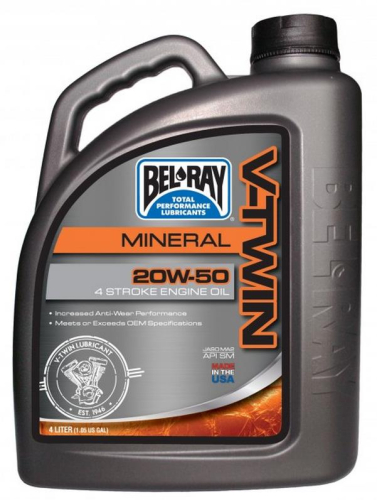 Bel-Ray - Bel-Ray V-Twin Mineral Engine Oil - 20W50 - 4L. - 96905-BT4