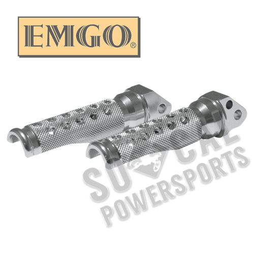 Emgo - Emgo Slash-Cut Style Footpegs - Passenger - Silver - 50-11321A