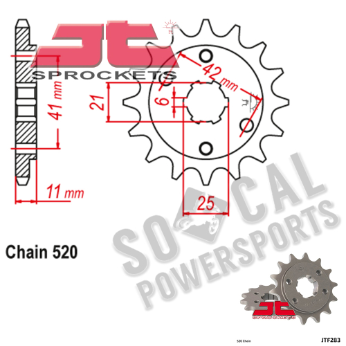 JT Sprockets - JT Sprockets Steel Front Sprocket - 14T - JTF283.14
