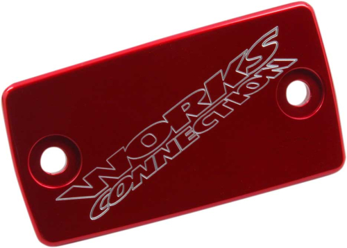 Works Connection - Works Connection Anodized Billed Aluminum Front Brake Reservoir Cover - Red - 21-067