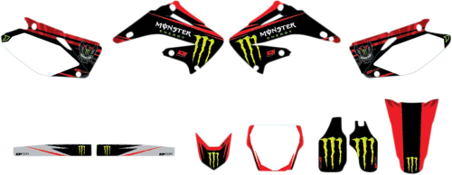 DCOR - DCOR Monster Energy Honda Complete Graphics Kit - White - 20-10-126